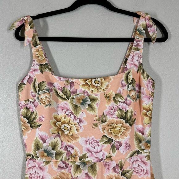 Amanda Uprichard Capulet Dress In Floral Peach Pink Cottagecore Girly Small - Picture 2 of 6